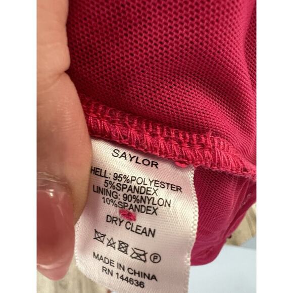 Saylor Shana Cocktail Sequin Dress Pink Halter Sheath Midi Hi Lo Medium M - Picture 12 of 13